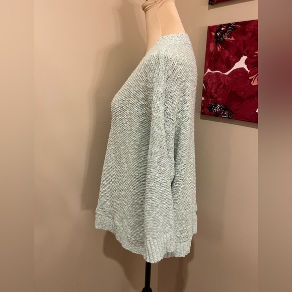 J. Jill Nubby Knit Mint Green V Neck Sweater, size XL - Picture 3 of 5